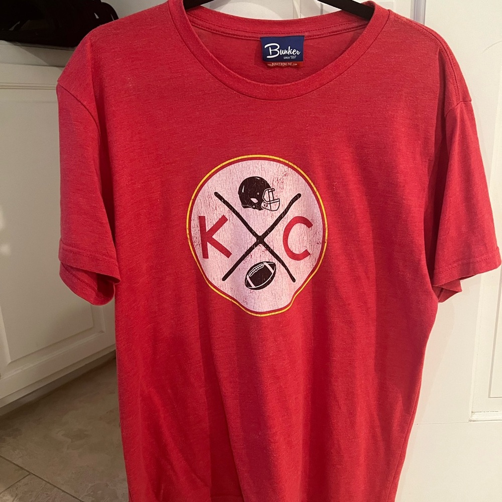 Red Bunker Chiefs shirt size Medium.